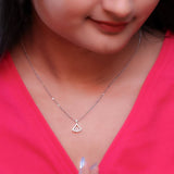 Twin Solitaire Silver Necklace With Mother of Pearl