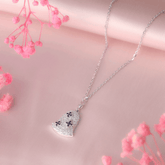 Twinkle Bell Silver Necklace With CZ Stones
