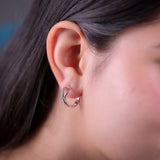 Twirlbound Silver Hoop Earrings For Women