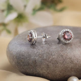 Coral Dusk Silver Earrings