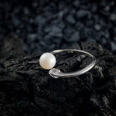 The Pearl Heart Silver Ring