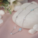 Vivid Bloom Evil Eye Silver Necklace