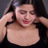 Vivid Bloom Evil Eye Silver Necklace