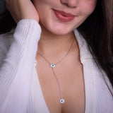 White Guardian Evil Eye Silver Necklace