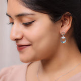 Zephyra Orbit Hoops Silver Earrings