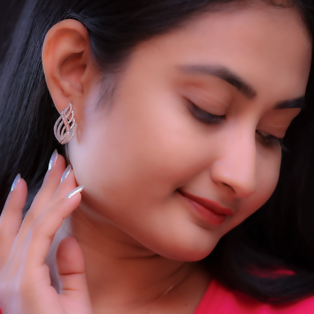 Celestial Wings Silver Earrings For Women