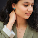 Blue Mirage Siver Necklace and Earrings Set