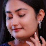 Emerald Blossom Cascade Silver Earrings