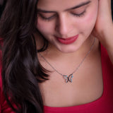 Evil Eye Butterfly Silver Necklace