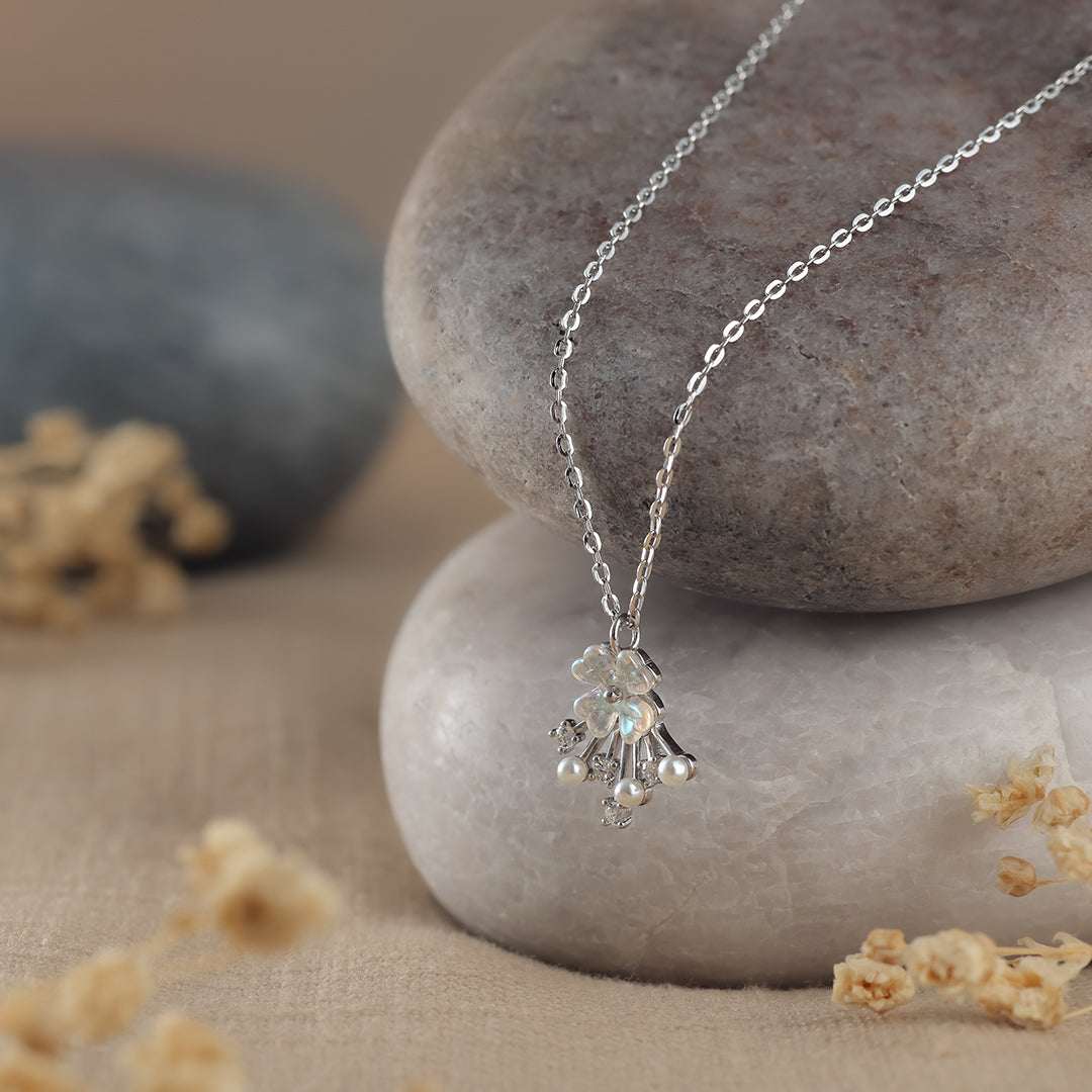 Iridescent Grace MOP Silver Necklace