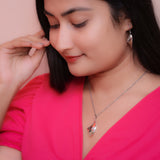 Lustreleaf Silver Necklace Earrings Set