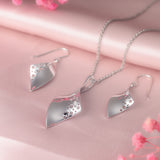 Lustreleaf Silver Necklace Earrings Set