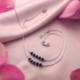 Midnight Whisper Silver Anklets