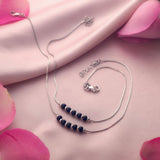 Midnight Whisper Silver Anklets