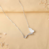 Moonlit Serenade Butterfly Silver Necklace Amishka Jewels