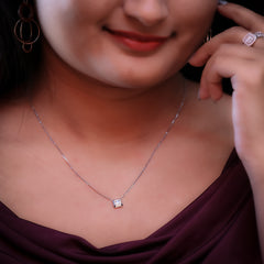 Radiant Cube Silver Necklace