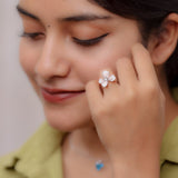 Rosaline Wings Rose Bloom Silver Ring