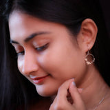 Rose Gold Blossoming Grace Silver Earrings Amishka Jewels