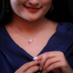 Rose Gold Celestial Sparkle Necklace Amishka Jewels