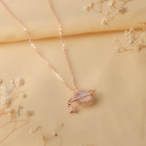 Rose Gold Celestial Sparkle Necklace Amishka Jewels