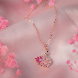 Rose Gold Enchanted Swan Necklace Amishka Jewels