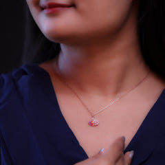 Rose Gold Enchanted Swan Necklace Amishka Jewels