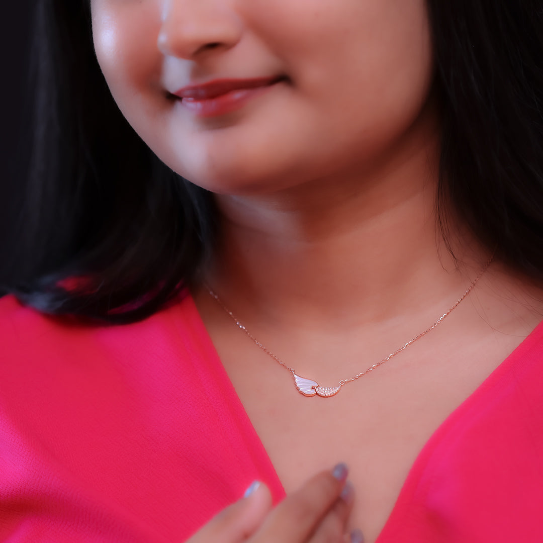 Rose Gold Seraphic Shine Silver Necklace