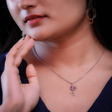 Rosy Whimsical Wild Silver Necklace