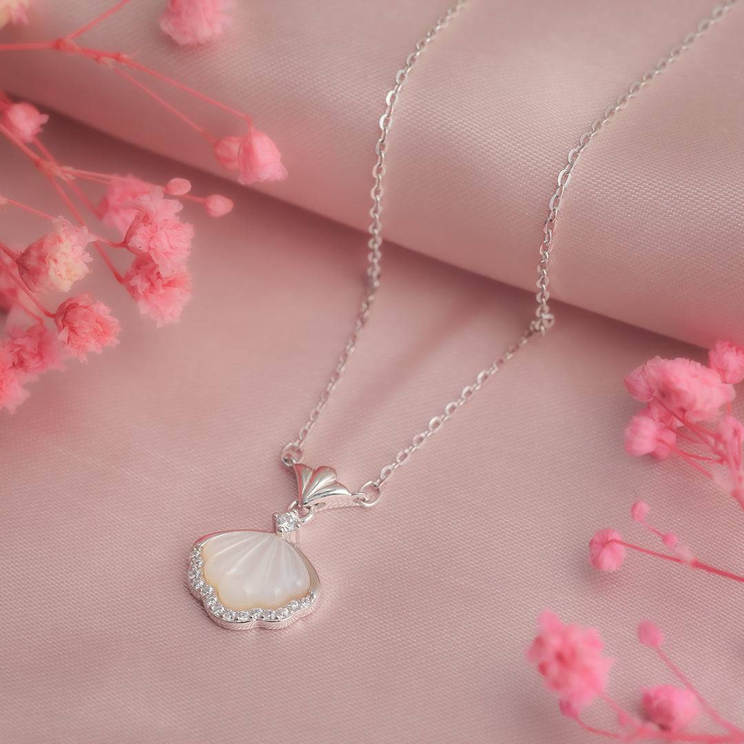 Seashell Symphony Silver Necklace With Mother of Pearl