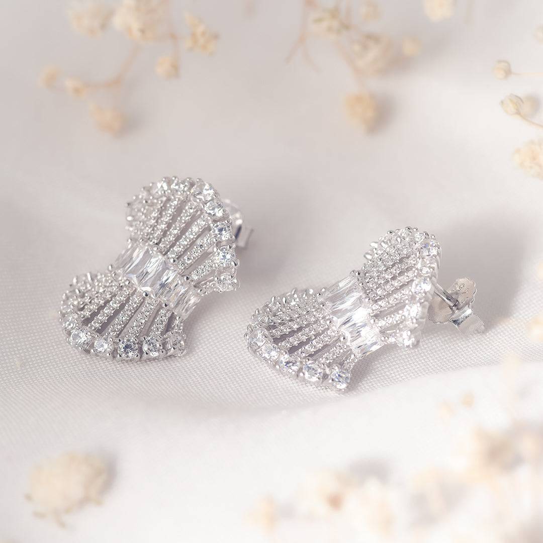 Shimmering Butterfly Whispers Silver Earrings