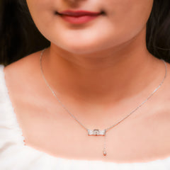 Silver Bamboo Pendant and Chain Amishka Jewels