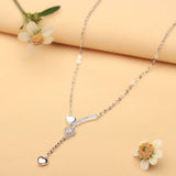 Silver Cupid's Hearts Pendant and Chain Amishka Jewels