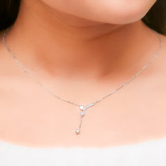 Silver Cupid's Hearts Pendant and Chain Amishka Jewels