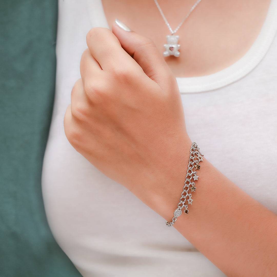 Silver Echoes of Eternity Bracelet Amishka Jewels
