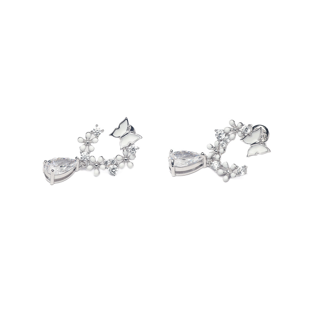 Silver Fairy Wings Earrings Amishka Jewels