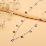 Silver Iridescent Pendant and Chain Amishka Jewels