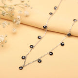 Silver Obsidian Queen Pendant and Chain Amishka Jewels