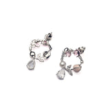 Silver Pink Rosebuds Earrings Amishka Jewels