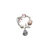 Silver Pink Rosebuds Earrings Amishka Jewels