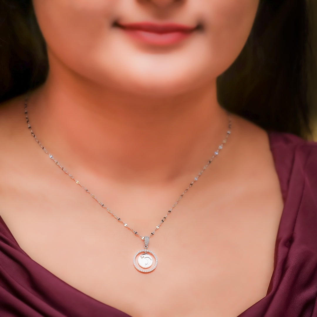 Silver Playful Dolphin Pendant and Chain Amishka Jewels
