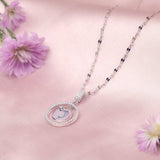 Silver Playful Dolphin Pendant and Chain Amishka Jewels