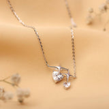 Silver Sparkle Hearts Pendant and Chain Amishka Jewels