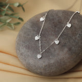 Women’s 925 Sterling Silver Heart Necklace – Sparkle Mini Hearts Charm Chain