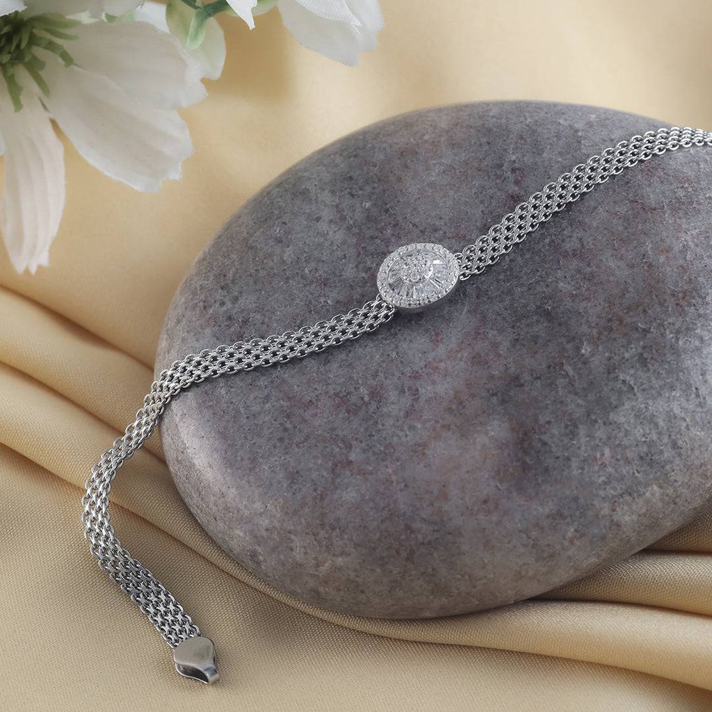 Starlight Cascade Silver Bracelet With CZ Stones – Amishka Jewels