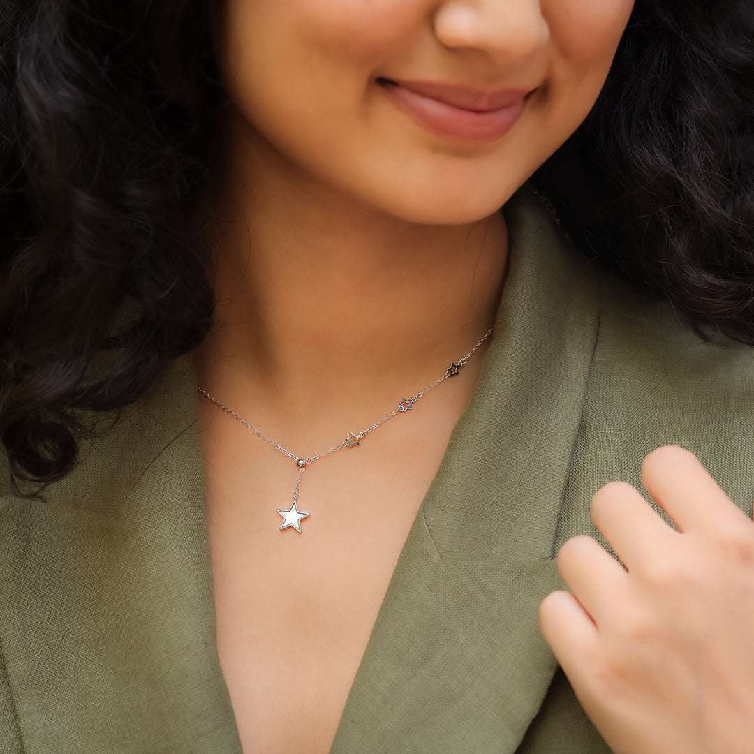 Starshimmer MOP Silver Necklace For Women