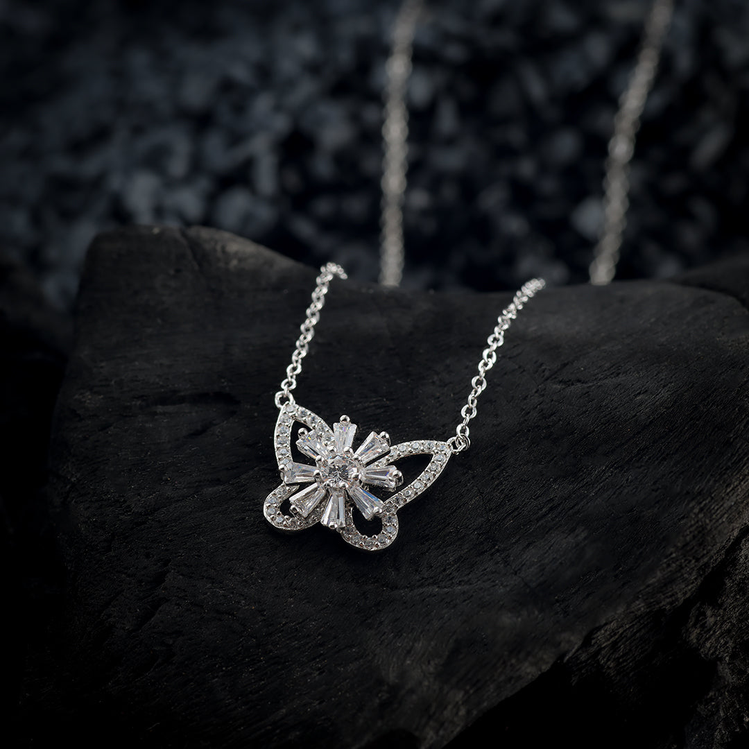 Twinkle Twirl Butterfly Necklace For Women