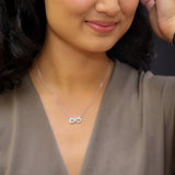 Infinite Shine Baguette Silver Necklace For Women