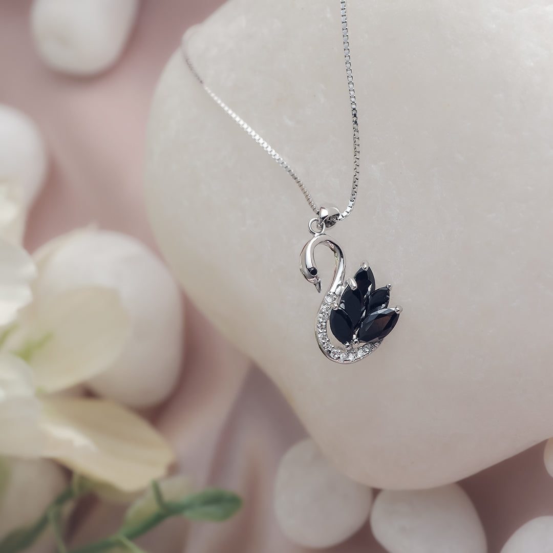 Black Swan Princess Silver Necklace