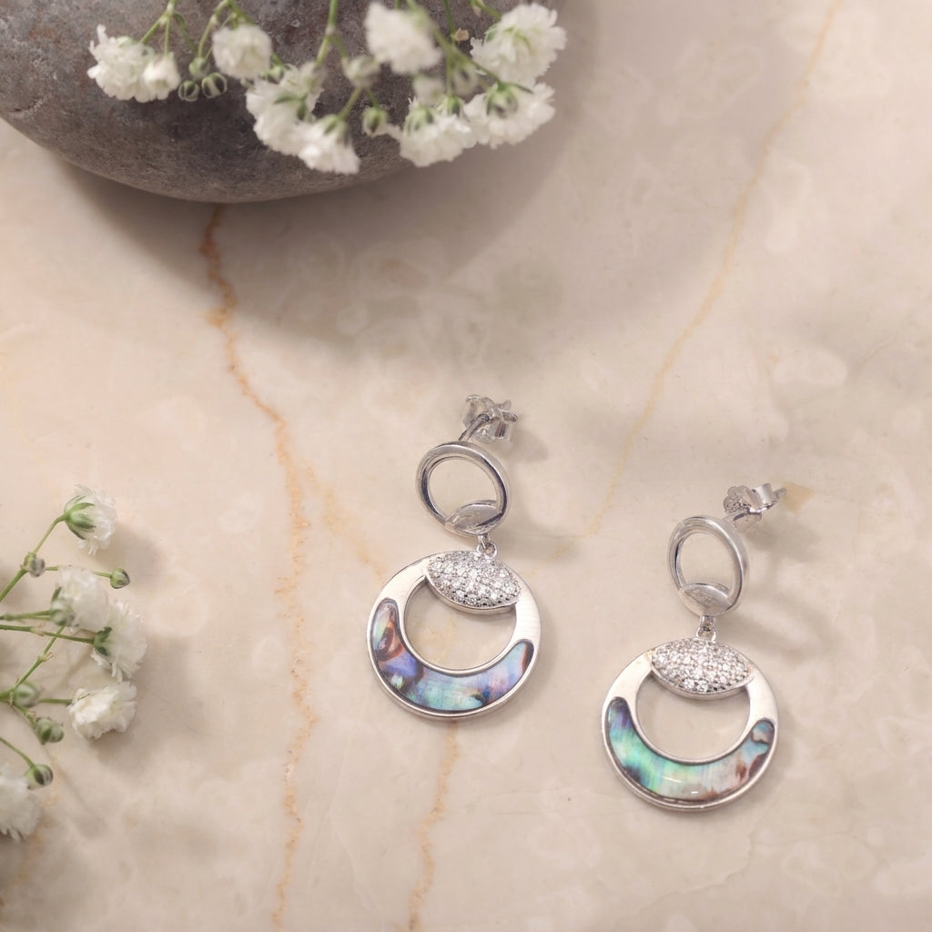 Zephyra Orbit Hoops Silver Earrings