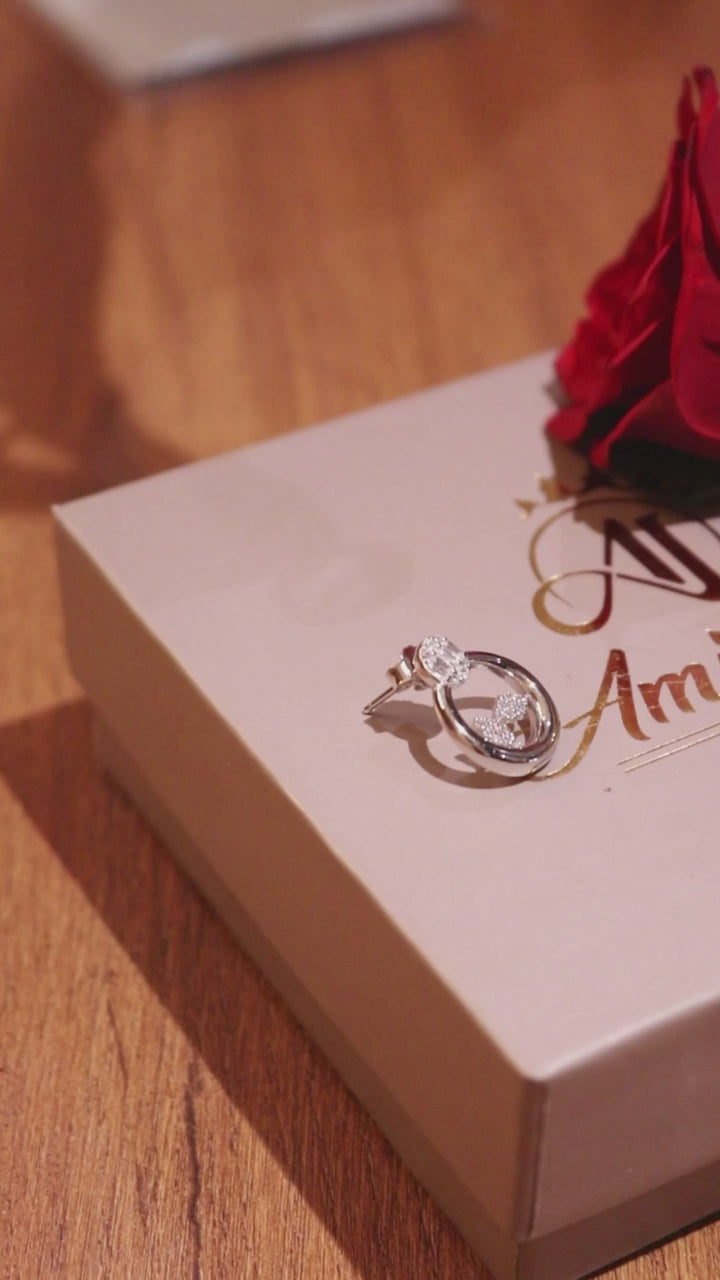 Stardust Serenade Silver Zirconia Earrings